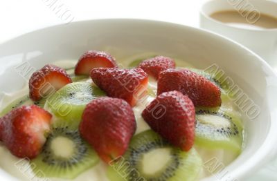 Fruit yoghurt breakfast