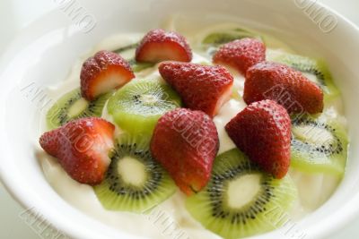 Fruit yoghurt breakfast