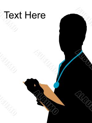 portrait of doctor with writing pad