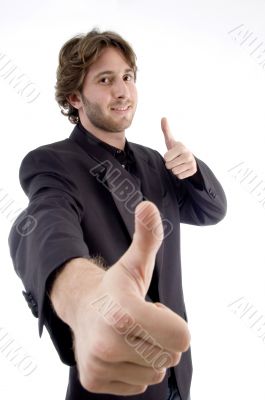 handsome male wishing goodluck