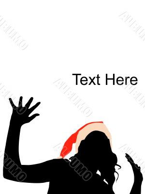 happy female with christmas hat