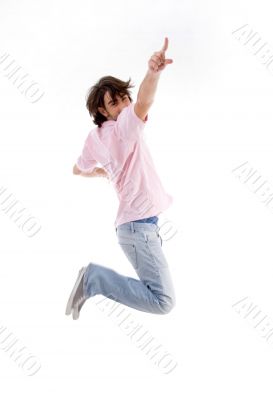 jumping man pointing you