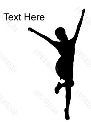 dancing pose of young woman