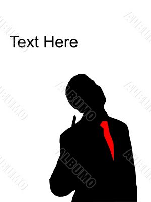 man showing finger and looking upward