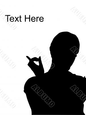 pointing young woman