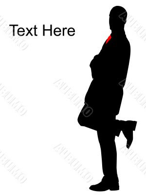 young businessman standing on one leg