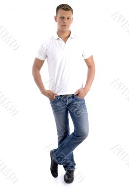 handsome caucasian model standing