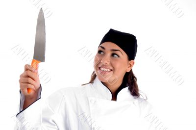 smiling chef with knife