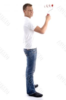 cleaning man painting