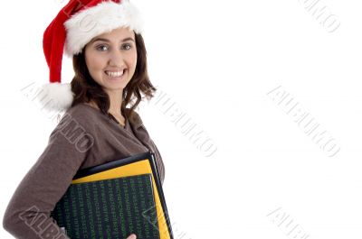 teenager student holding her books