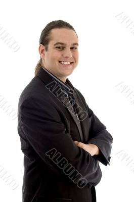 side view of smiling male