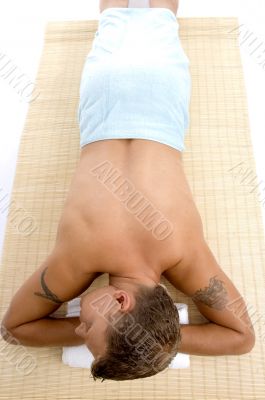 guy resting in spa