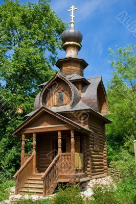 Orthodox wooden chapel near St. Sava`s Spring