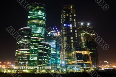 Skyscrapers at night