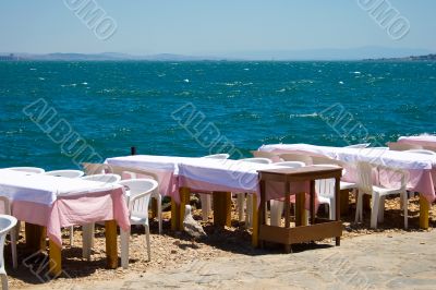 cafe at side of sea