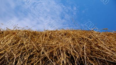 haystack and blue sky