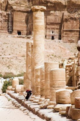 Petra ruins and mountains in Jordan
