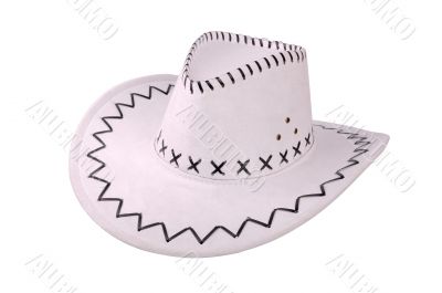 White cowboy hat isolated on white