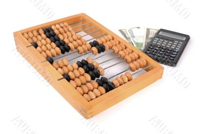 Abacus. Financial concept