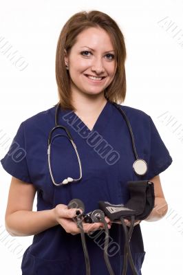 Friendly doctor nurse