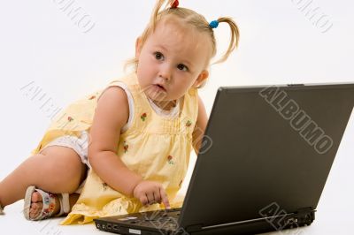 Baby on laptop
