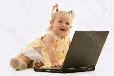 Baby on laptop