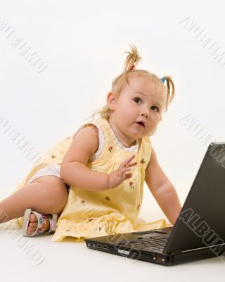 Baby on laptop