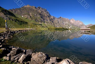 Lake in swiss Alps