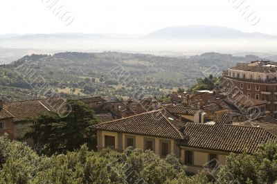 Panoramic view from Perugia at morning