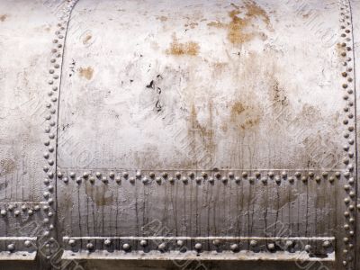 old metal tank with rivets