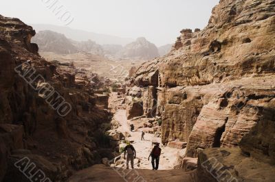 Petra ruins and mountains in Jordan
