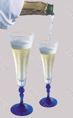 A bottle of champagne