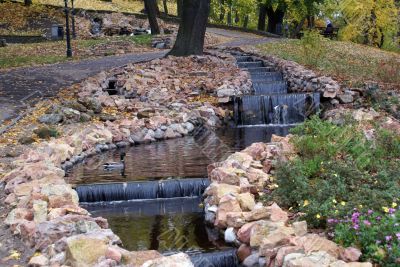 Water in autumn park