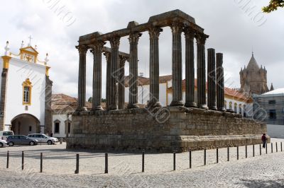 Roman temple in Evora, Portugal