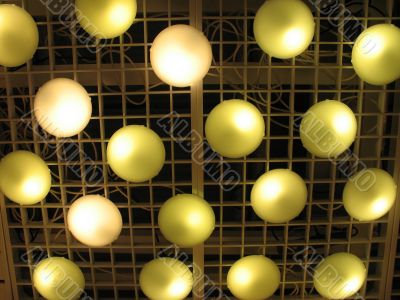 round lights on a ceiling