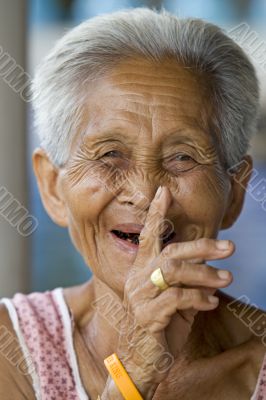 Portrait of an old Asian