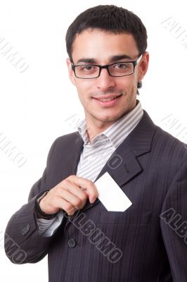 businessman with business card