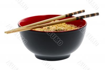 noodle soup asian with chopsticks