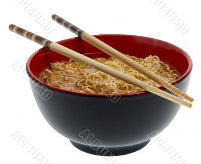noodle soup asian with chopsticks