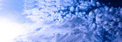 Air clouds in the clear sky