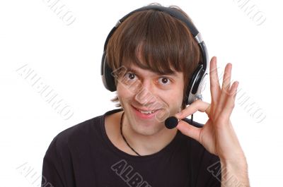 man with microphone
