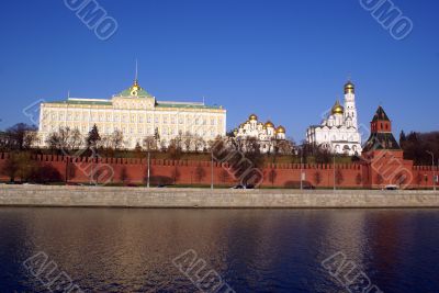 Kremlin red walls and palace
