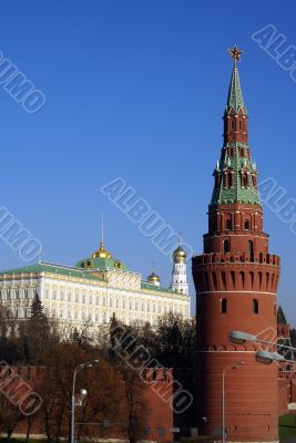 Red brick tower in Moscow