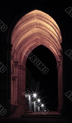 Gallery with star lamps in sepia