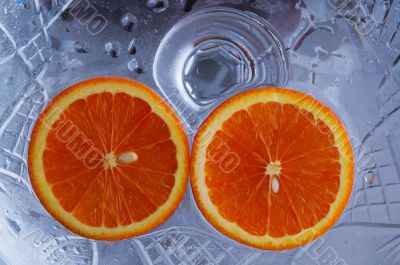 two orange on gray