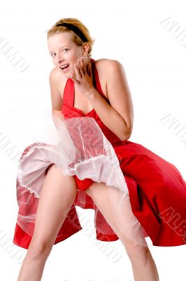 Funny girl whos skirt blows up showing her panties
