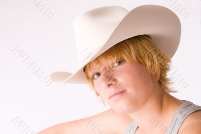 Portrait of a red haired Cowgirl