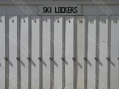black and white ski lockers