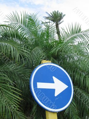 blue direction sign