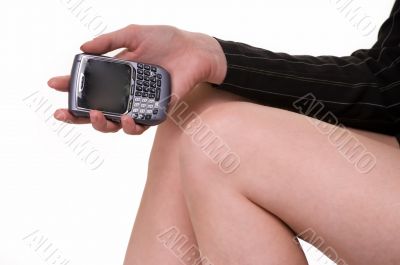 Hand holding a cell phone